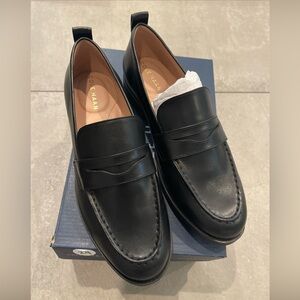 COLE HAAN Stassi Penny Loafers Women's Size 8.5 B Black Leather W28188